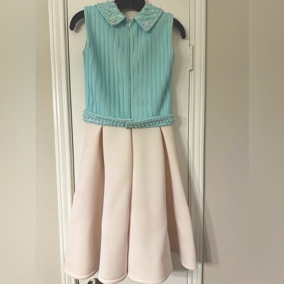 COPY - Custom Mint and White Laced Dress with Pearls - Picture 5 of 5